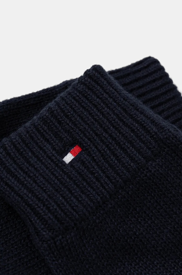 Čepice a rukavice s příměsí kašmíru Tommy Hilfiger AM0AM12938 námořnická modř