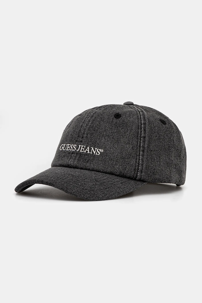 Guess Jeans czapka z daszkiem bawełniana aplikacja szary M4BZ26.WF8V1