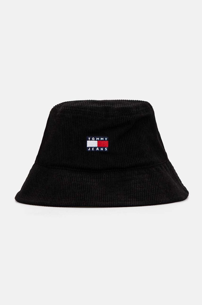Tommy Jeans kapelusz sztruksowy aplikacja czarny AM0AM12639