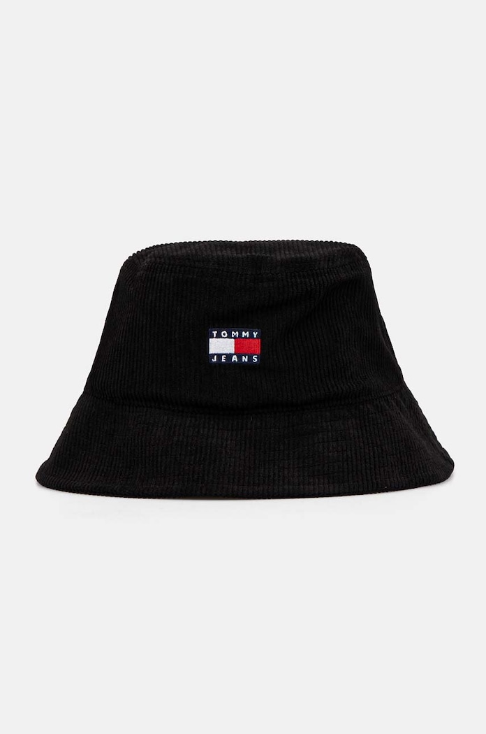 Tommy Jeans kapelusz sztruksowy aplikacja czarny AM0AM12639