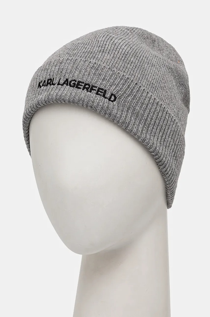 Kapa s dodatkom vune Karl Lagerfeld 246M3320 siva AW24