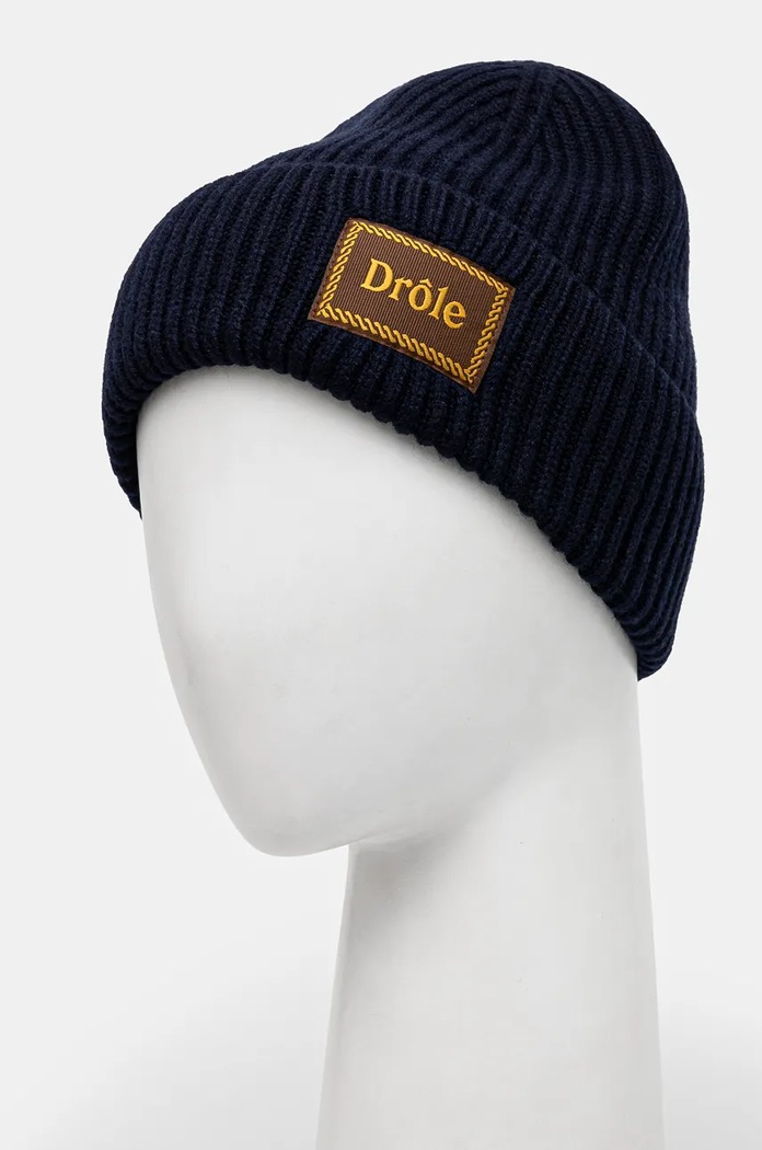 Doplňky Vlněná čepice Drôle de Monsieur Le Bonnet Laine E.BN104.WO007.NY námořnická modř