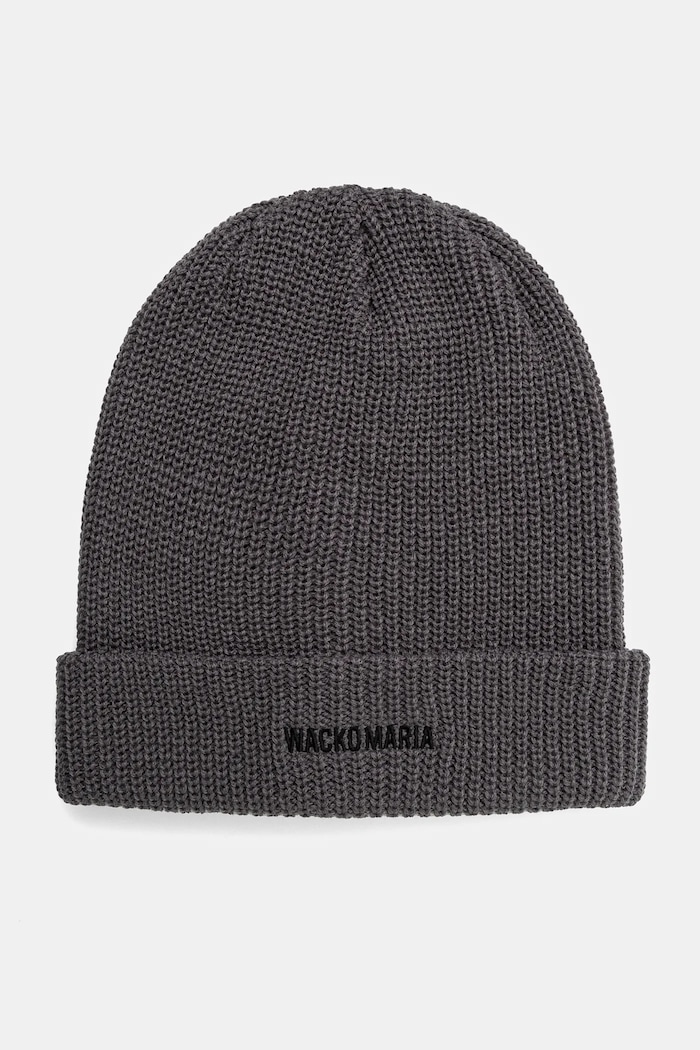 Σκούφος Wacko Maria Knit Watch Cap απλικέ γκρί 24FW.WMA.CP04