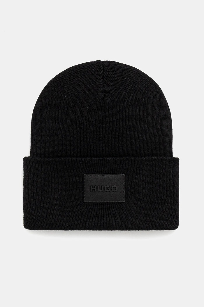 Памучна шапка HUGO Xevon_B памук черен 50551508