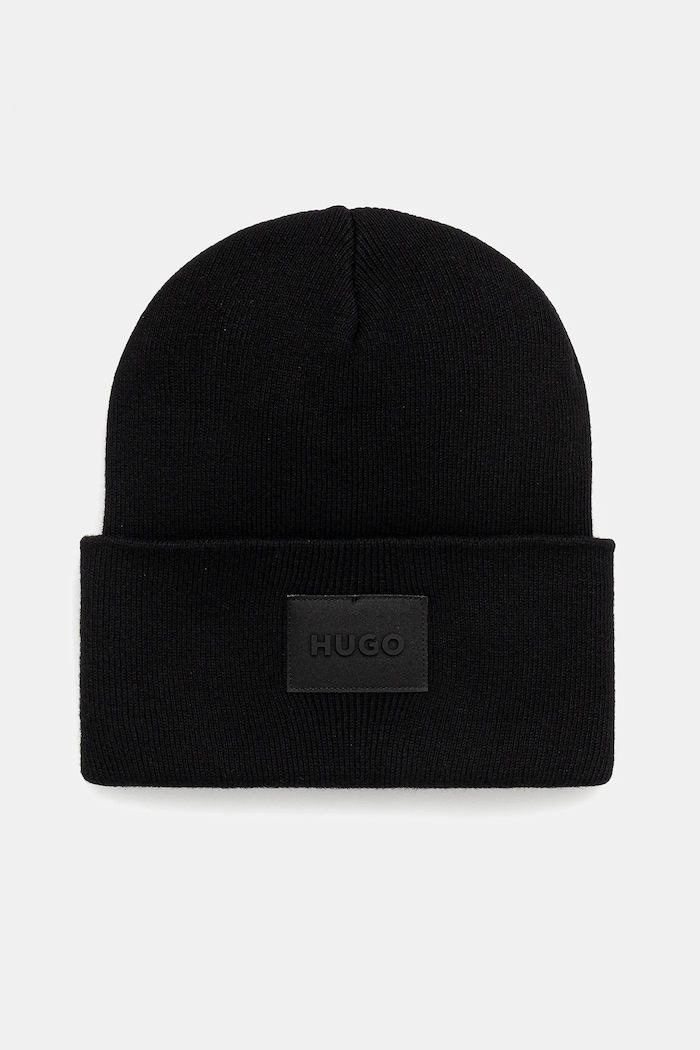 Памучна шапка HUGO Xevon_B памук черен 50551508
