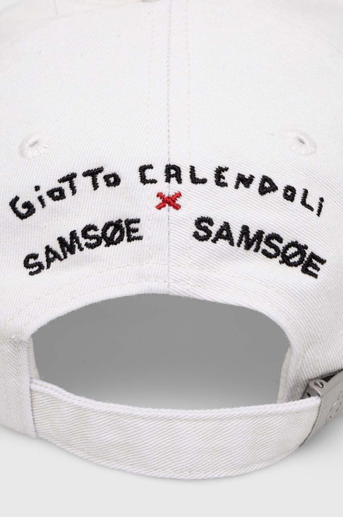 Akcesoria Samsoe Samsoe czapka z daszkiem bawełniana SAGIOTTO U24200004 biały