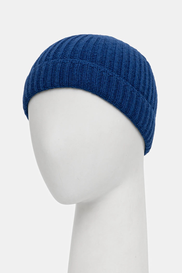 United Colors of Benetton czapka wełniana 1302U0724 niebieski AW25
