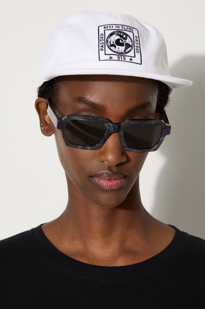 Βαμβακερό καπέλο του μπέιζμπολ Carhartt WIP Stamp Cap απλικέ λευκό I033625.00AXX