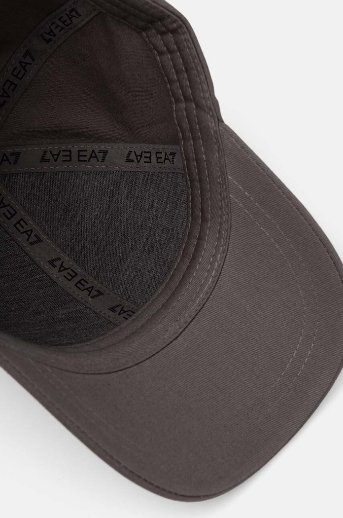 Bavlněná baseballová čepice EA7 Emporio Armani šedá AF11989.7X000005.M8049