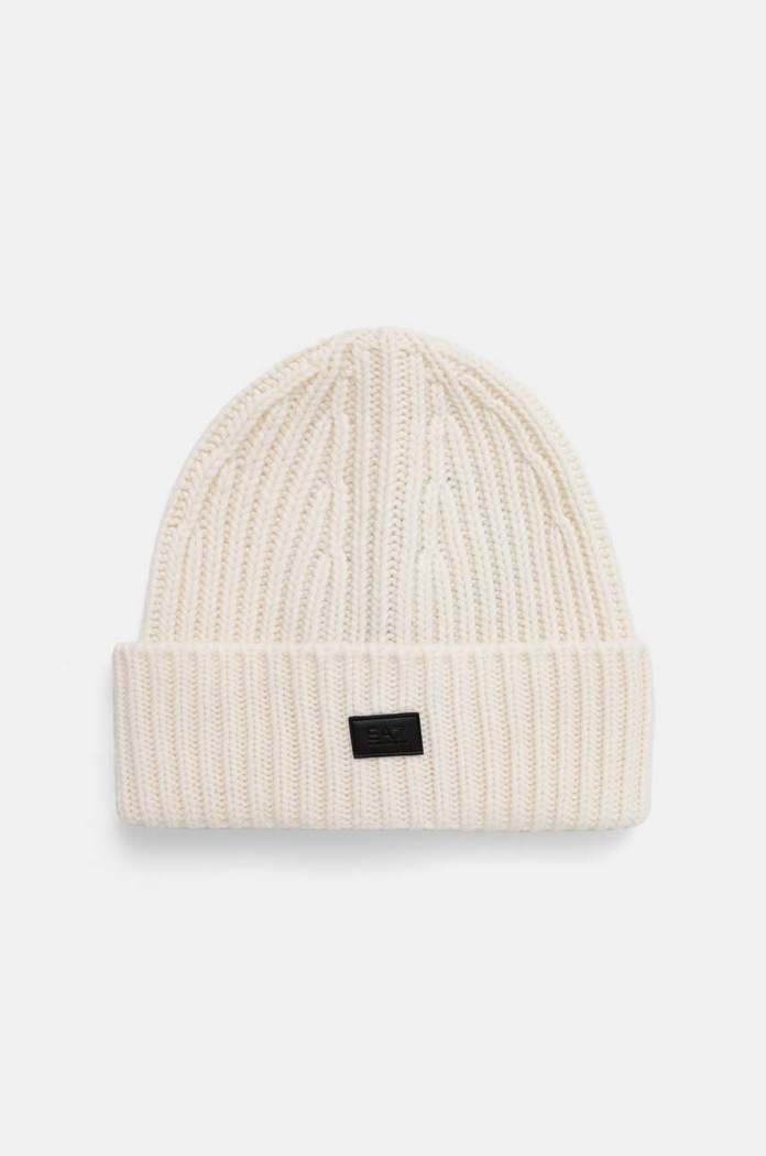 Vlnená čiapka EA7 Emporio Armani vlna béžová 4F201.245112.33740