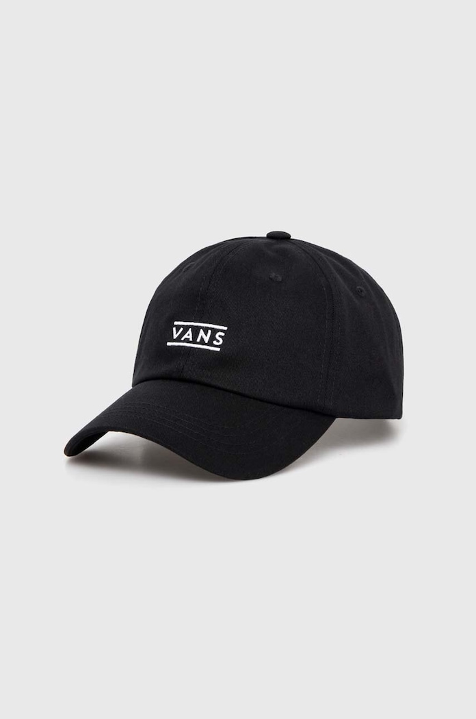 Βαμβακερό καπέλο του μπέιζμπολ Vans απλικέ μαύρο VN000HS6BLK1