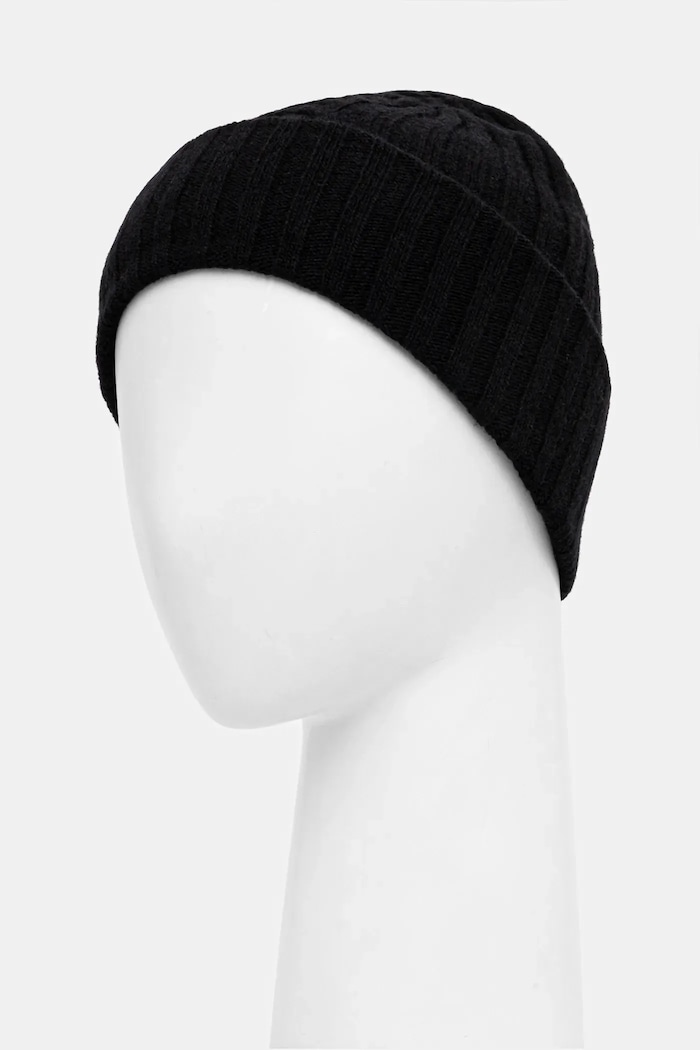 United Colors of Benetton czapka z dodatkiem wełny 1244DA011 czarny AW25