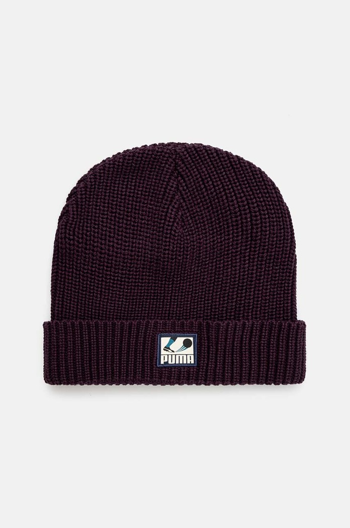 Bombažna kapa Puma Classics Graphic Short Beanie Srednje debeline vijolična 025680