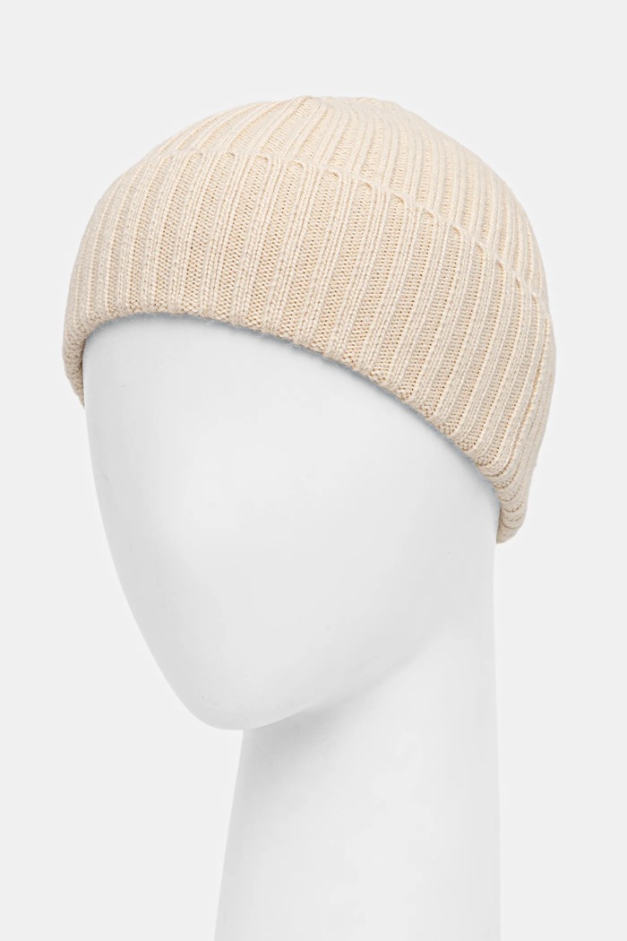 Sisley czapka z domieszką wełny 132HSA00B beżowy AW25