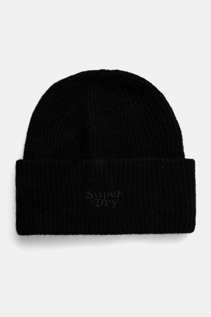 Superdry czapka z domieszką wełny z domieszką wełny czarny Y9010185A.02A