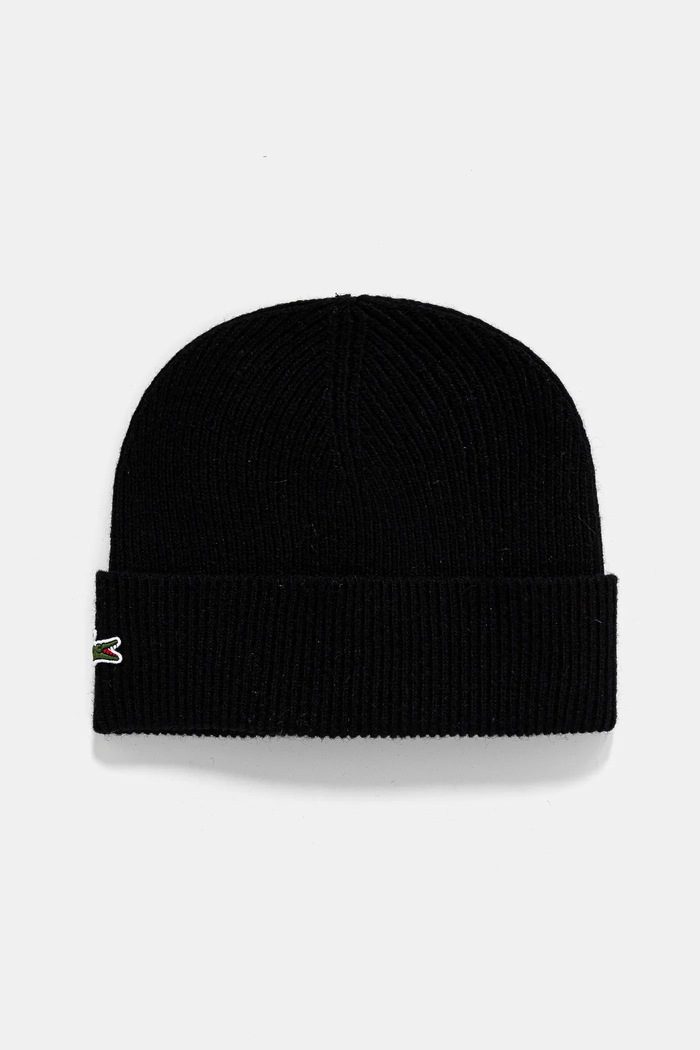 Vunena kapa i šal Lacoste RB5385 crna AW24