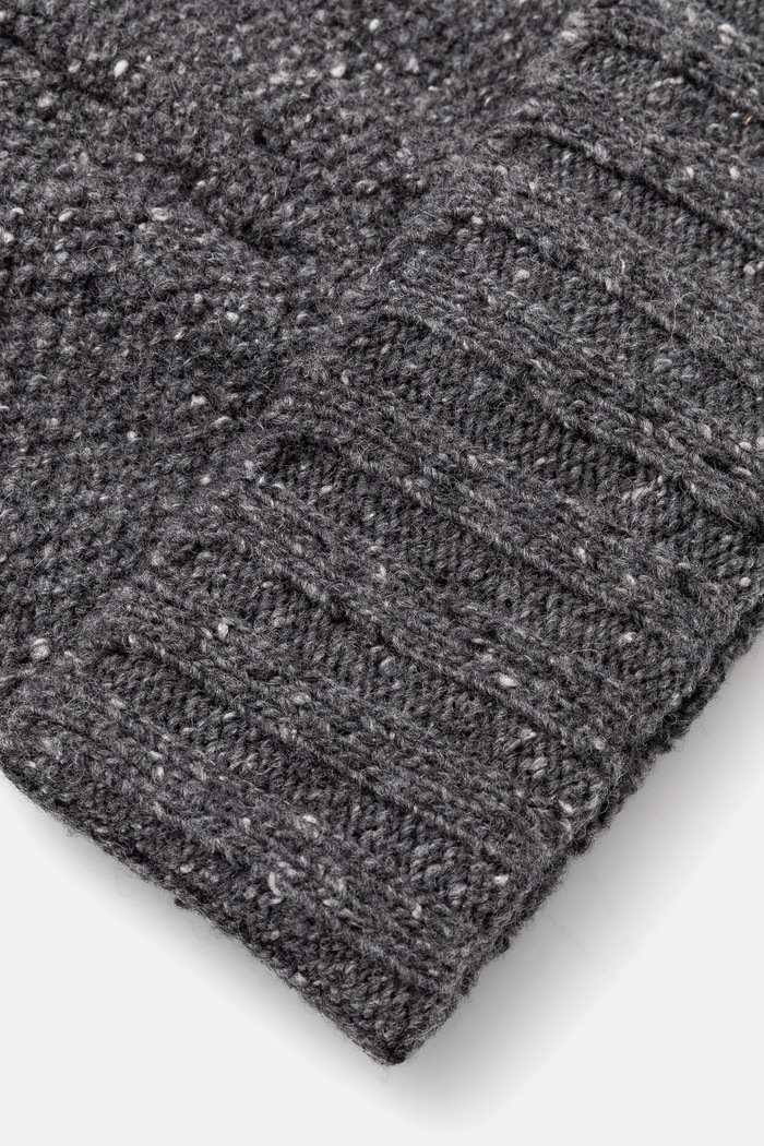 Vlněná čepice Sisley 1037SA00C šedá AW24