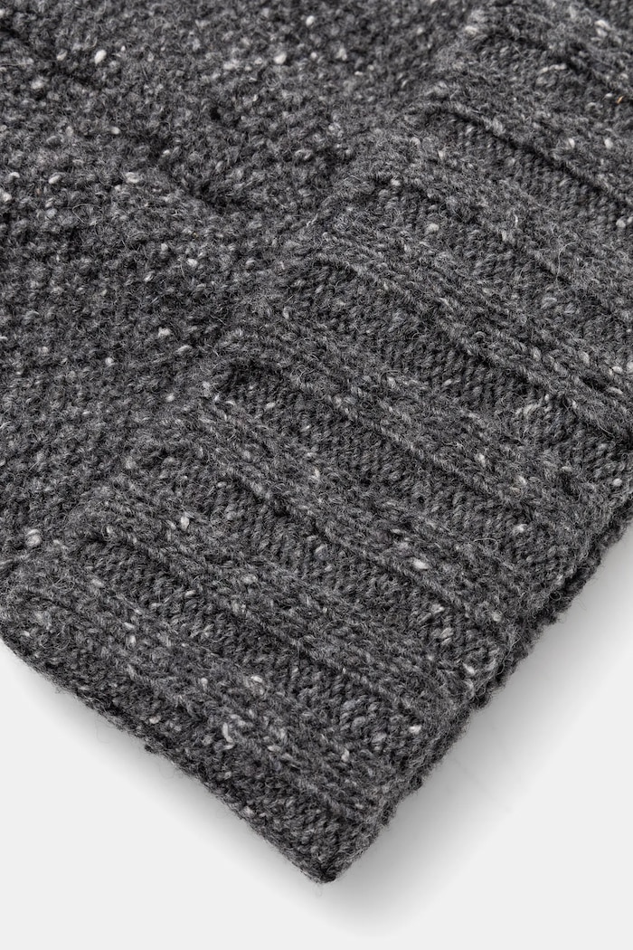 Vlněná čepice Sisley 1037SA00C šedá AW24