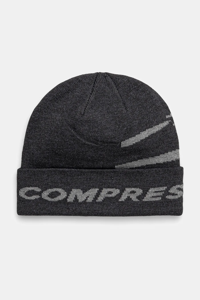 Шапка Compressport Casual средно дебел сив CU00087B