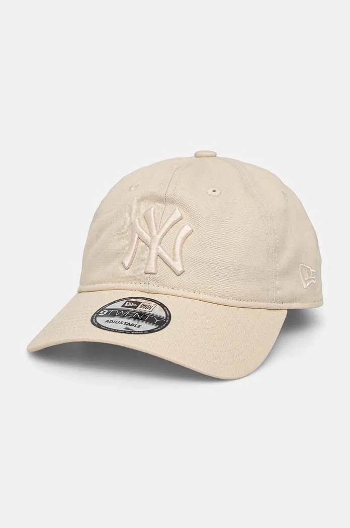 New Era czapka z daszkiem bawełniana NEW YORK YANKEES aplikacja beżowy 60565106