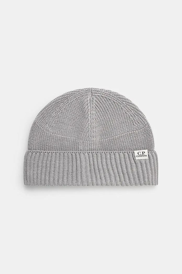 C.P. Company czapka Knit Cap In Re-Wool wełna szary 17CMAC293A006595A