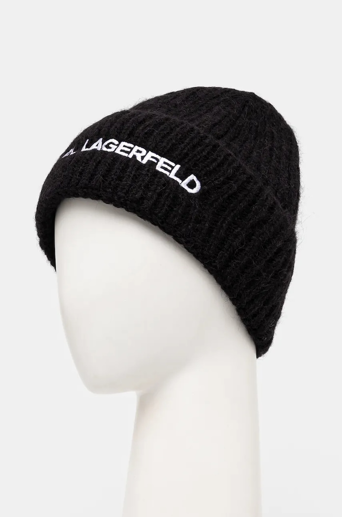 Вълнена шапка Karl Lagerfeld 246W3411 черен NC24