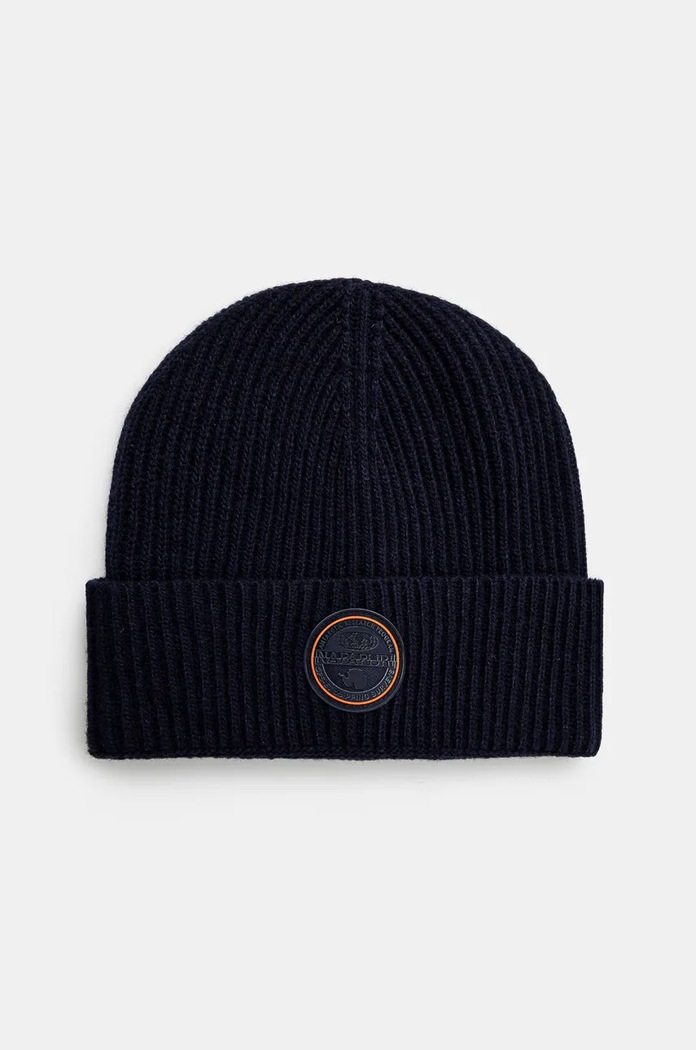 Napapijri czapka wełniana F-Singine Cap wełna granatowy NP0A4I861761