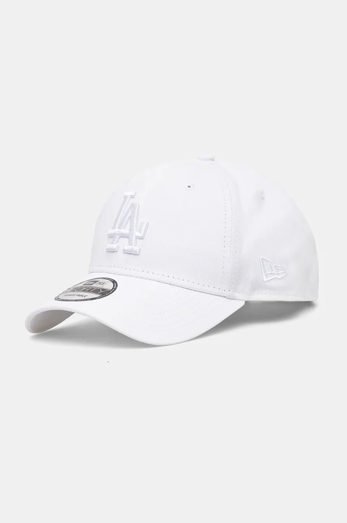 Βαμβακερό καπέλο του μπέιζμπολ New Era LEAGUE ESSENTIAL 9FORTY® LOS ANGELES DODGERS απλικέ λευκό 60471461