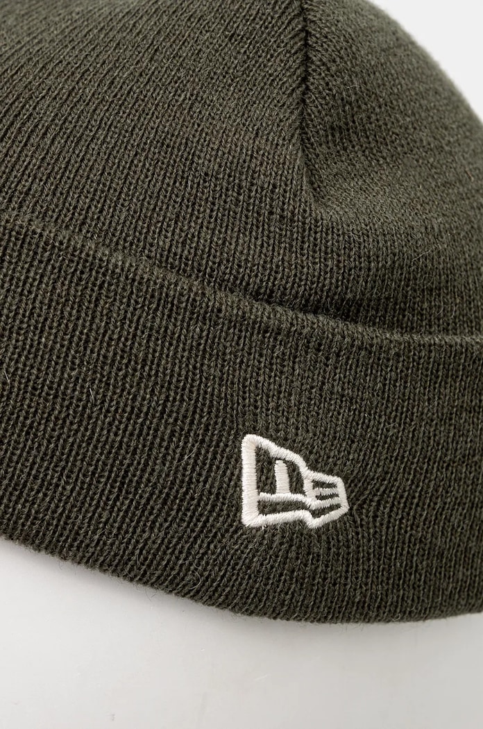 Čiapka s prímesou vlny New Era SHORT CUFF KNIT 60565450 zelená AW24