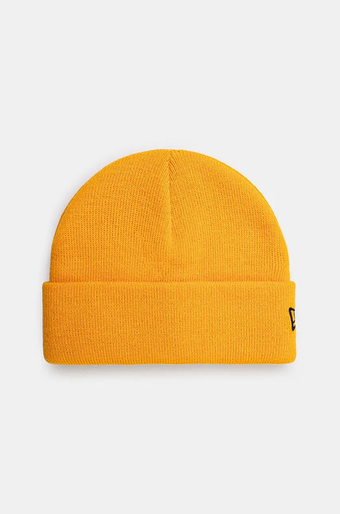 New Era sapka gyapjú keverékből SHORT CUFF KNIT aplikációval narancssárga 60565446