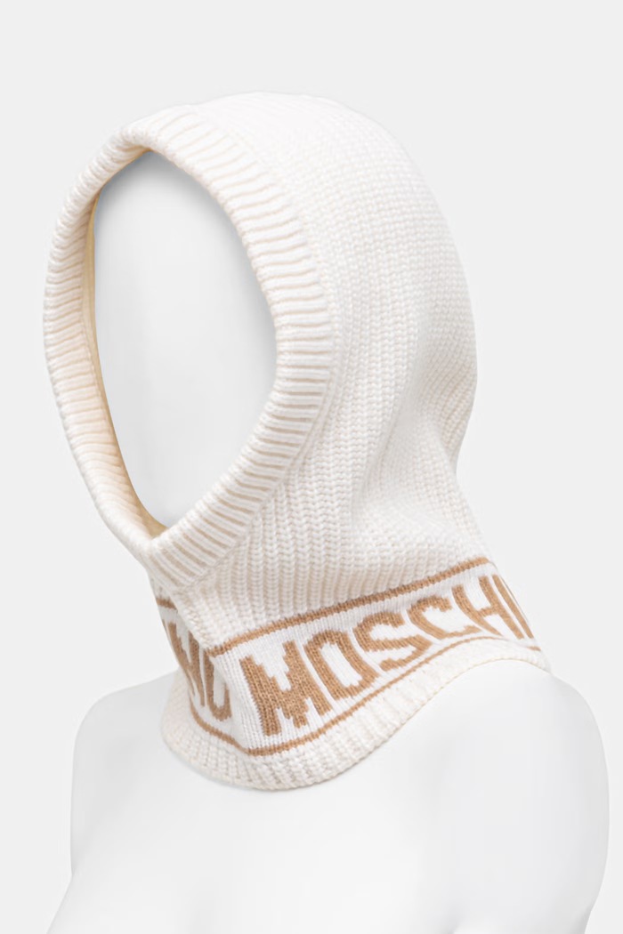 Moschino kaptur damski z dodatkiem wełny M3136.65414 beżowy AW25