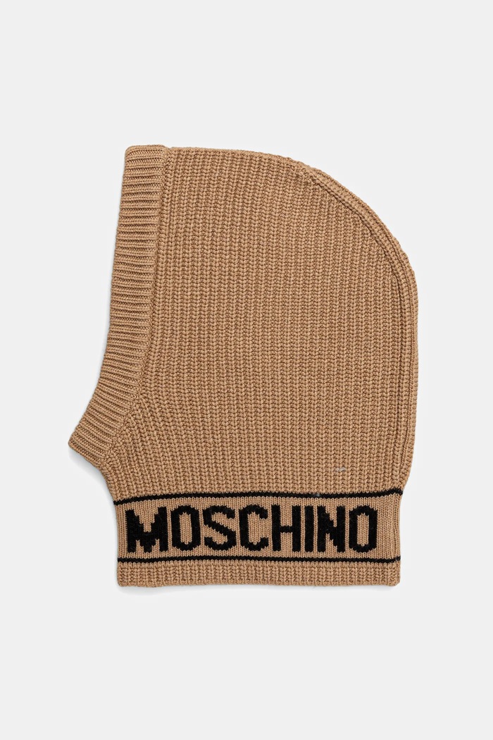 Vlnená kukla Moschino M3136.65414 hnedá AW25