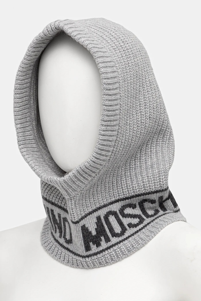 Vlnená kukla Moschino sivá M3136.65414