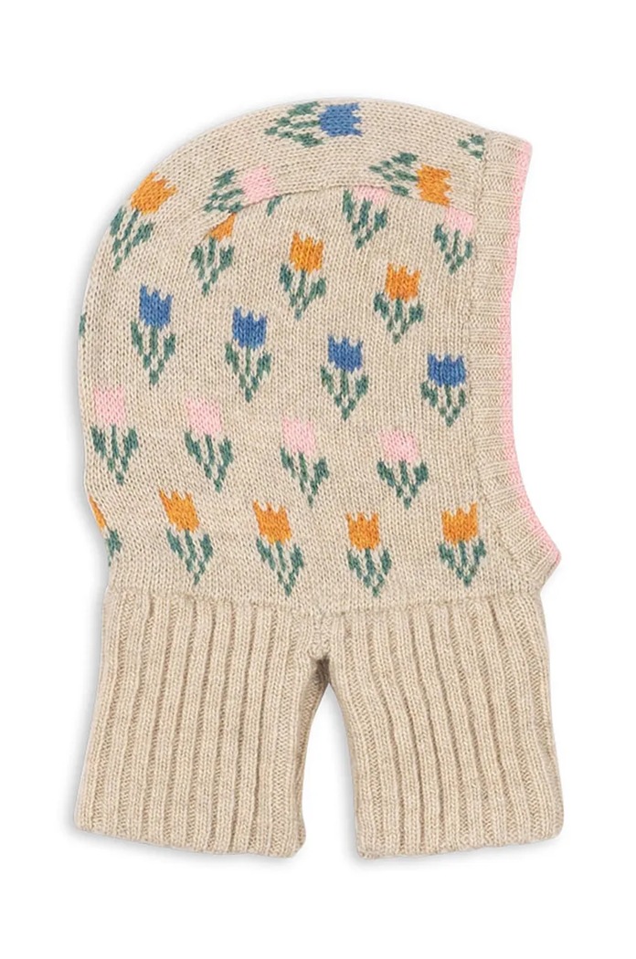 Момиче Детска вълнена балаклава Konges Sløjd BELOU TULIPE KNIT BALACLAVA KS101429 бежов