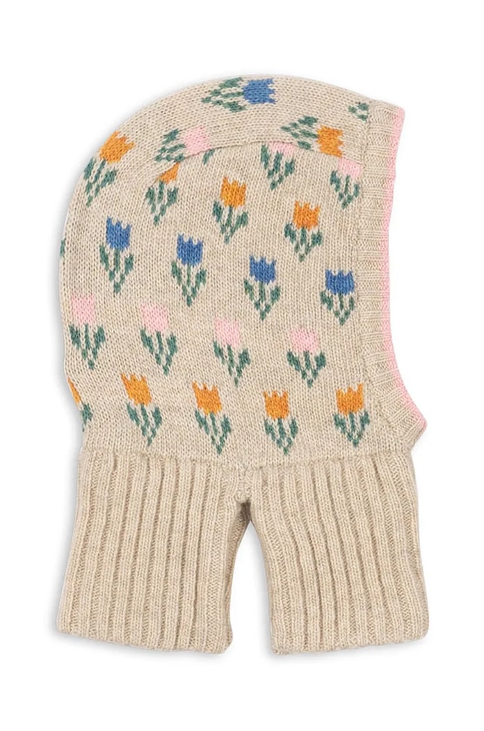 Момиче Детска вълнена балаклава Konges Sløjd BELOU TULIPE KNIT BALACLAVA KS101429 бежов