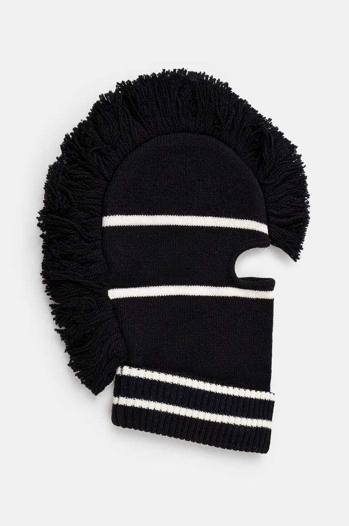 Podkapa AMBUSH Fringe Knit Balaclava črna BMLC001F24KNI0011031