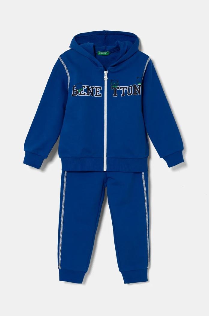 United Colors of Benetton dres bawełniany dziecięcy nadruk niebieski 3J68GK00L.P.Seasonal