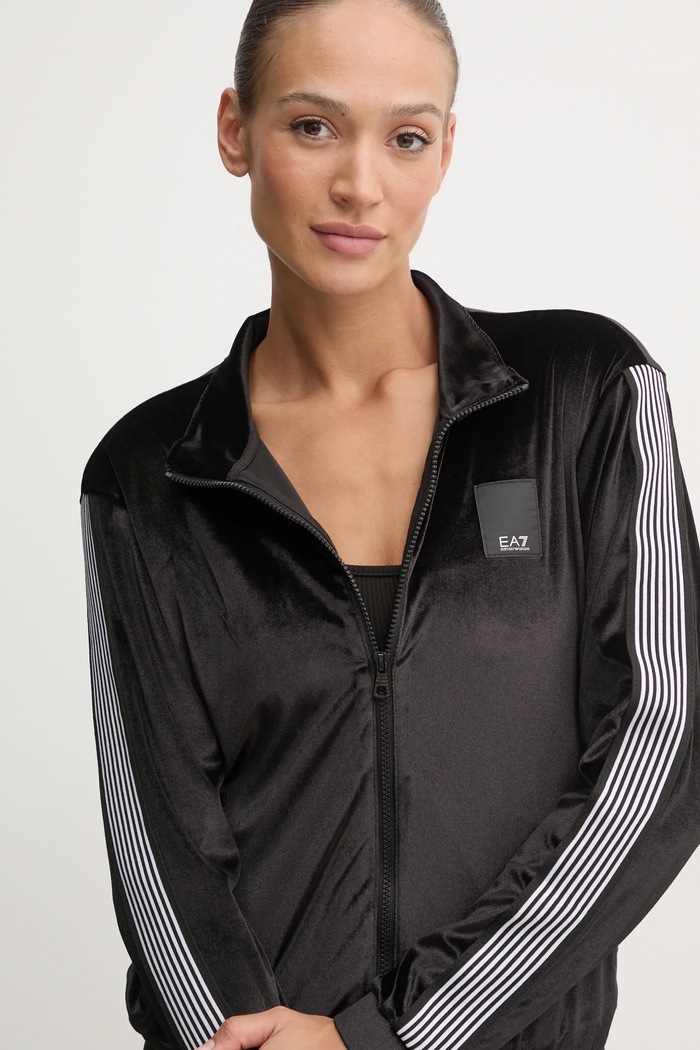 EA7 Emporio Armani bársony melegítő TJZDZ.6DTV64.1200 fekete
