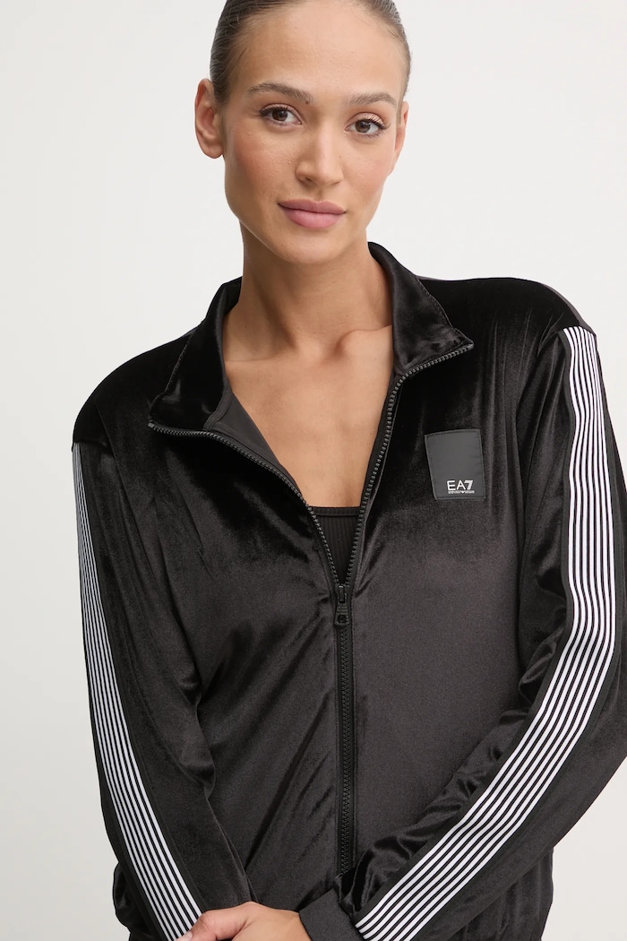 EA7 Emporio Armani bársony melegítő TJZDZ.6DTV64.1200 fekete