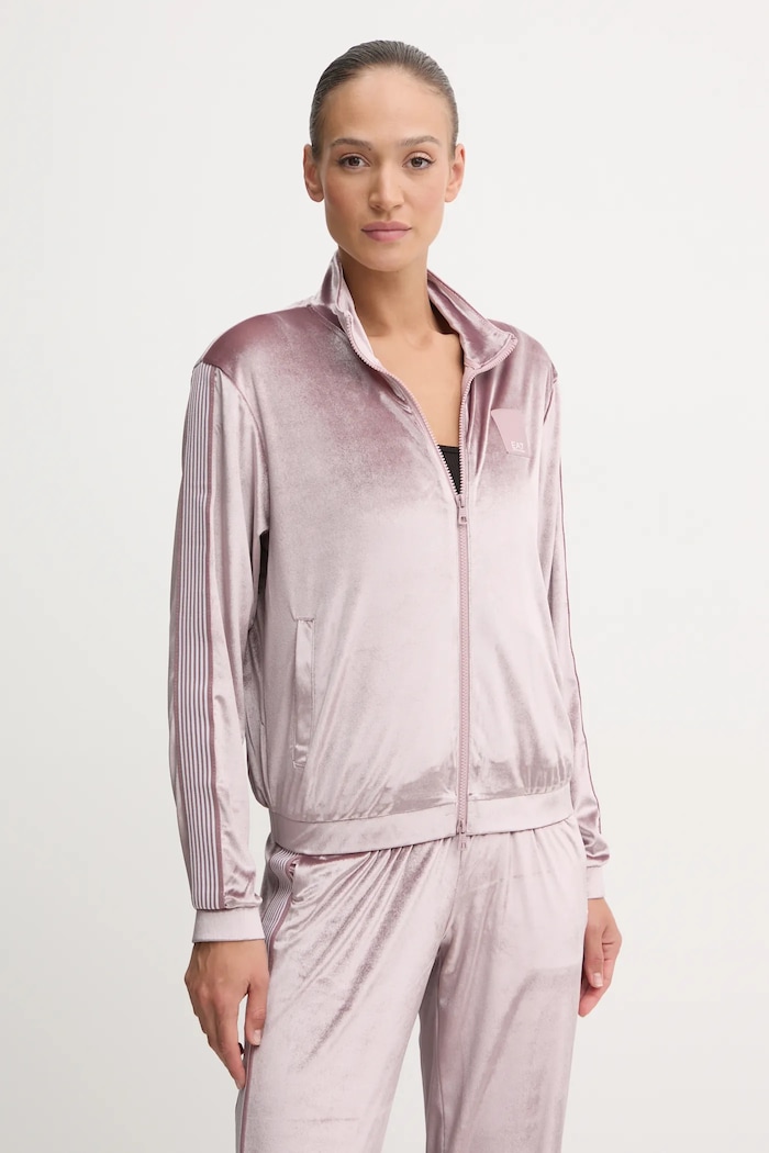 EA7 Emporio Armani dres welurowy TJZDZ.6DTV64.1341 fioletowy AW24