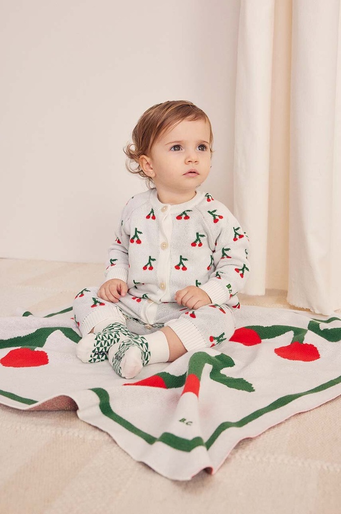 Sada pre bábätká Bobo Choses Cherry pletenina biela 224AB109