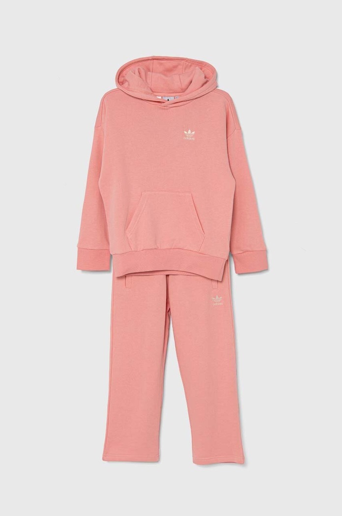 Dječja trenirka adidas Originals HOODIE SET bez uzorka narančasta IX9818