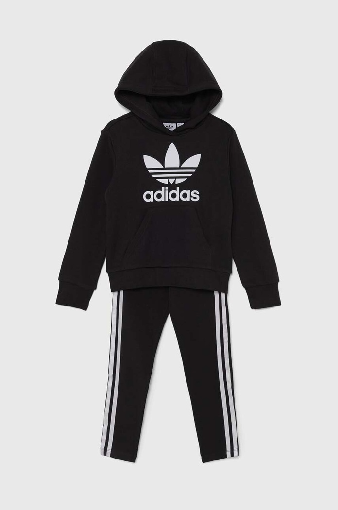 adidas Originals komplet dziecięcy HOODIE LEG SET dzianina czarny IY2439