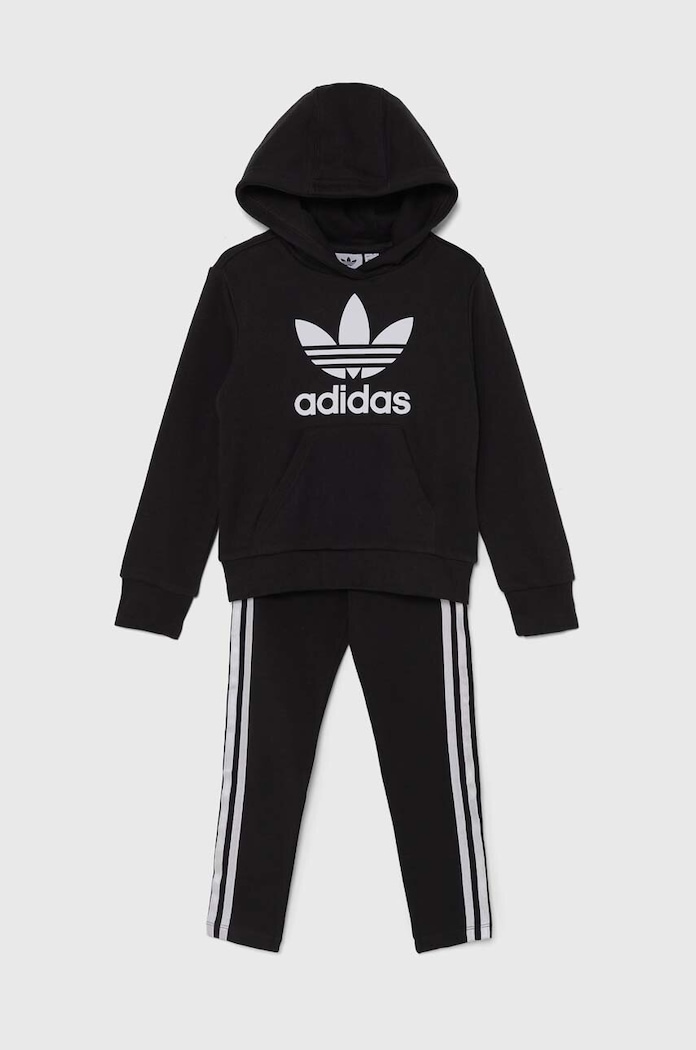adidas Originals komplet dziecięcy HOODIE LEG SET dzianina czarny IY2439