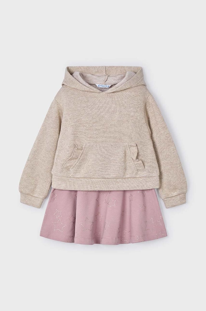 Mayoral komplet - bluza i spódnica wzorzyste różowy 4936.6J.Mini.9BYH