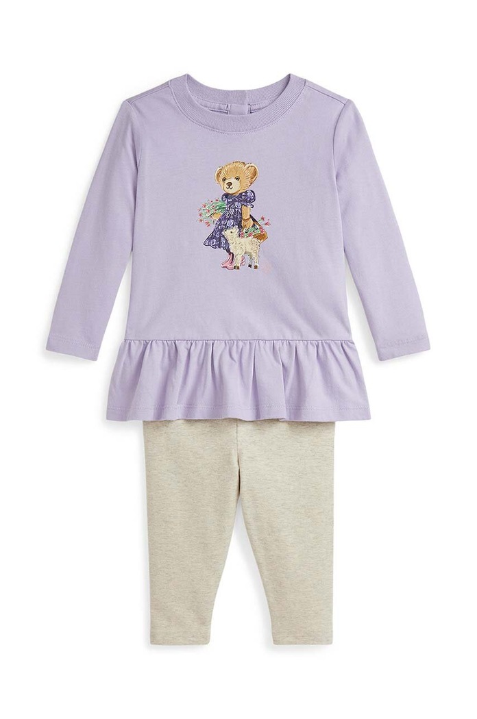 Kojenecká souprava Polo Ralph Lauren pletenina fialová 310952350001