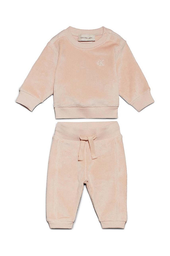Komplet za bebe Calvin Klein Jeans pletivo roza IN0IN00236.9BYH