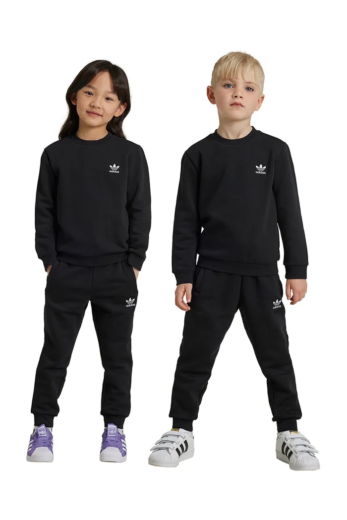 Dječja trenirka adidas Originals CREW SET bez uzorka crna IW1021