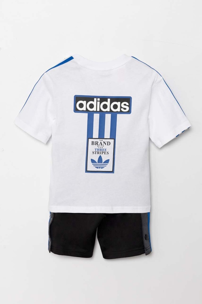 adidas Originals komplet dziecięcy SHORT TEE SET IW3588 biały AW24