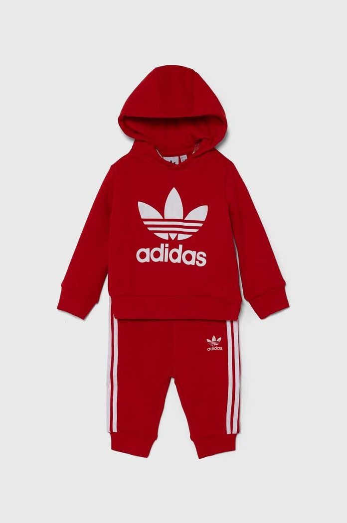 adidas Originals dres niemowlęcy HOODIE SET aplikacja czerwony IX5163